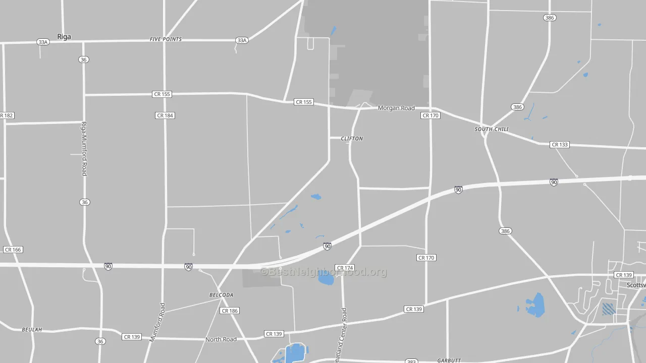 Transit Grade map of Clifton, NY