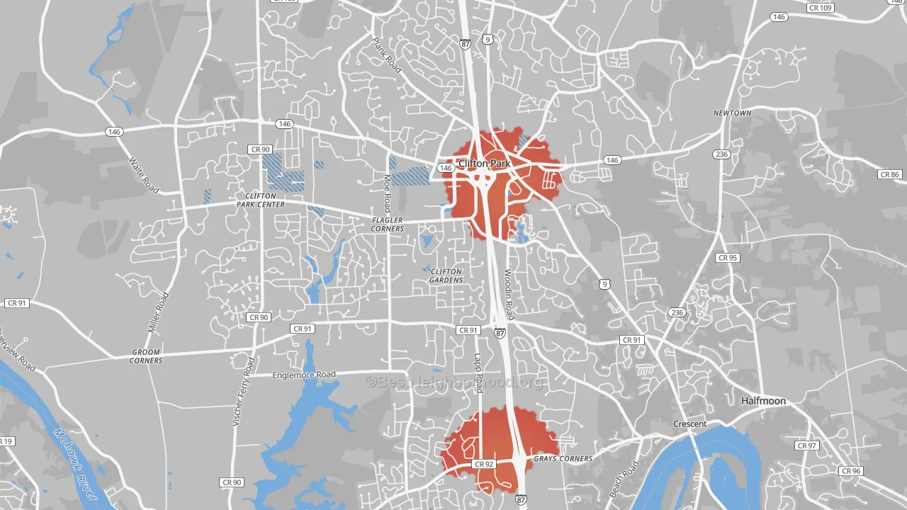 Transit Grade map of Clifton Park, NY