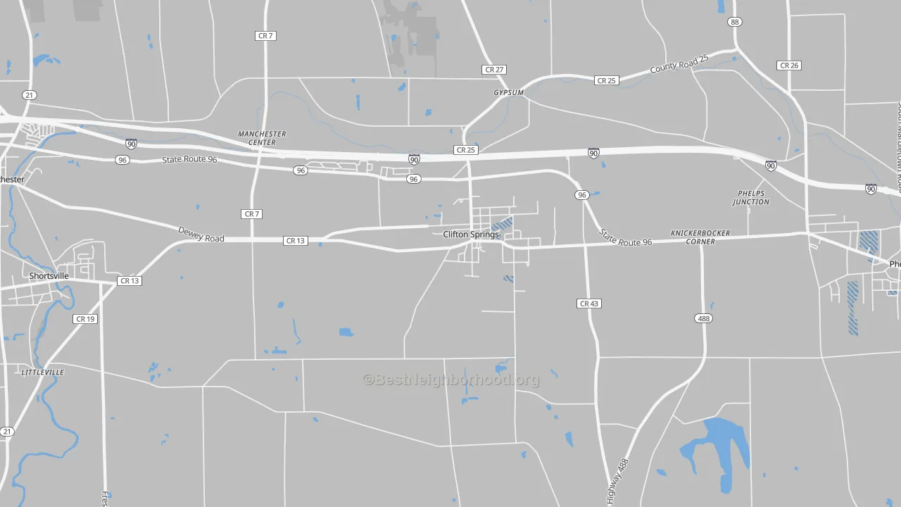 Transit Grade map of Clifton Springs, NY