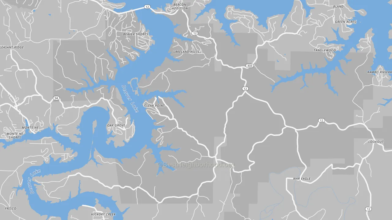 Transit Grade map of Clifty, AR