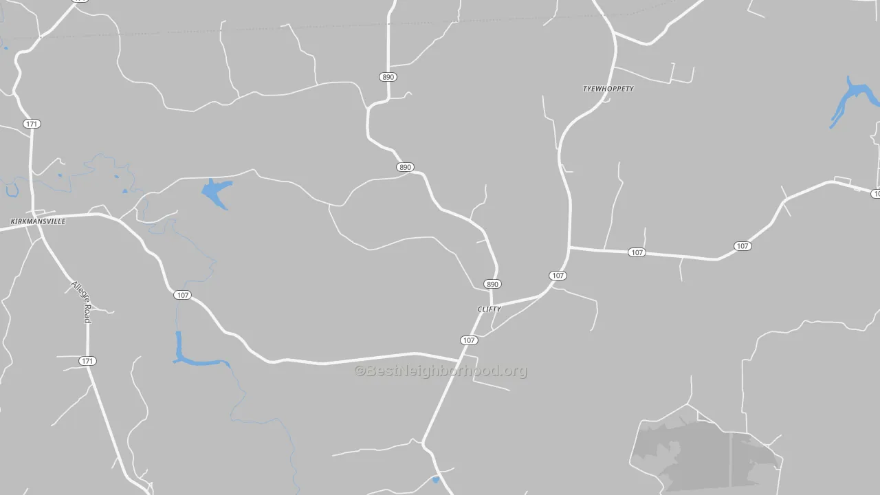 Transit Grade map of Clifty, KY