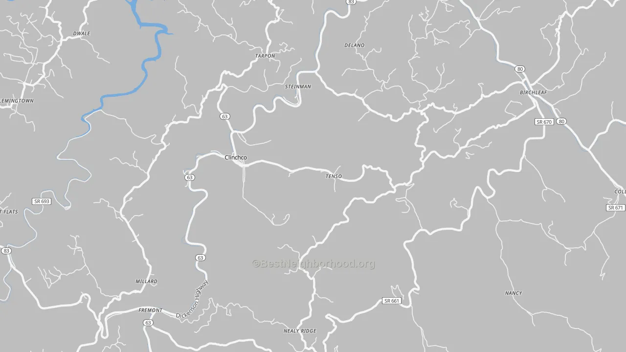 Transit Grade map of Clinchco, VA