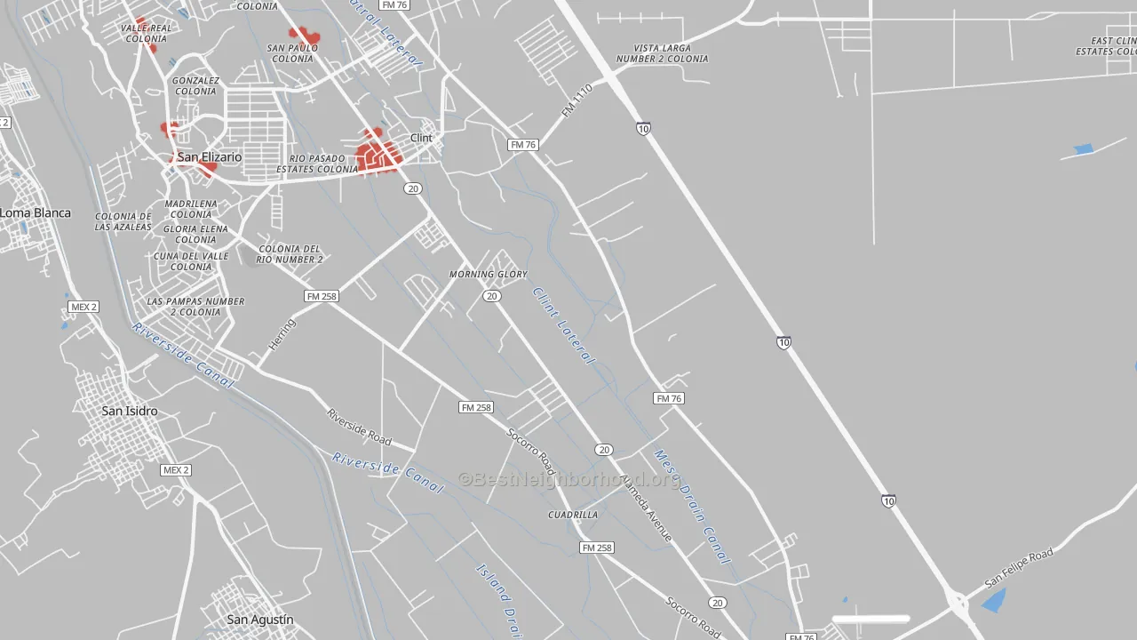 Transit Grade map of Clint, TX
