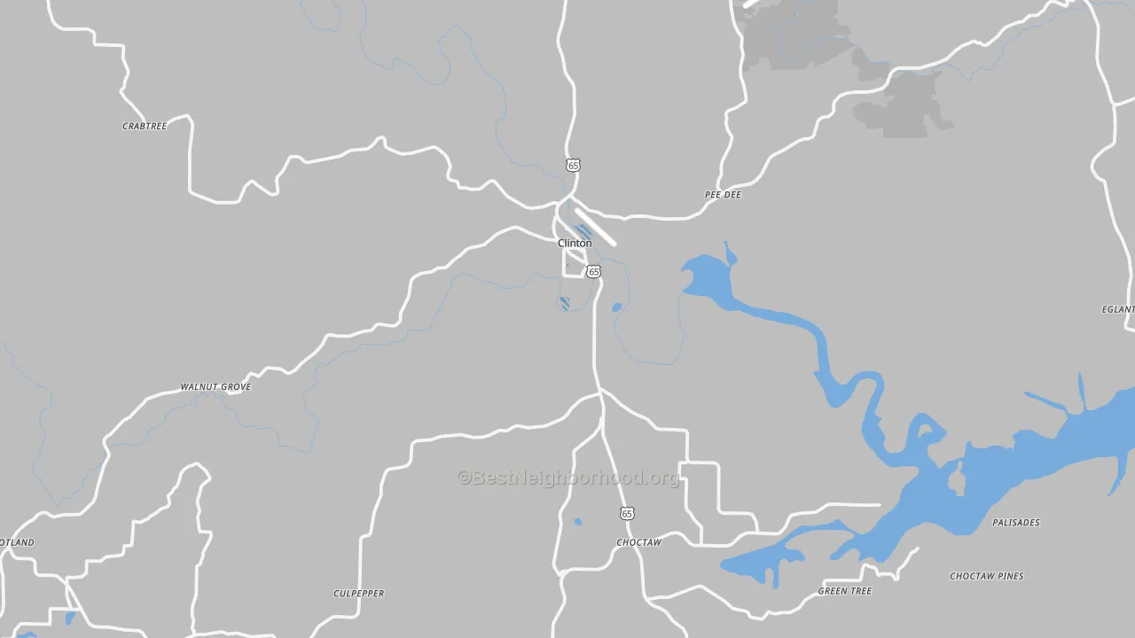 Transit Grade map of Clinton, AR