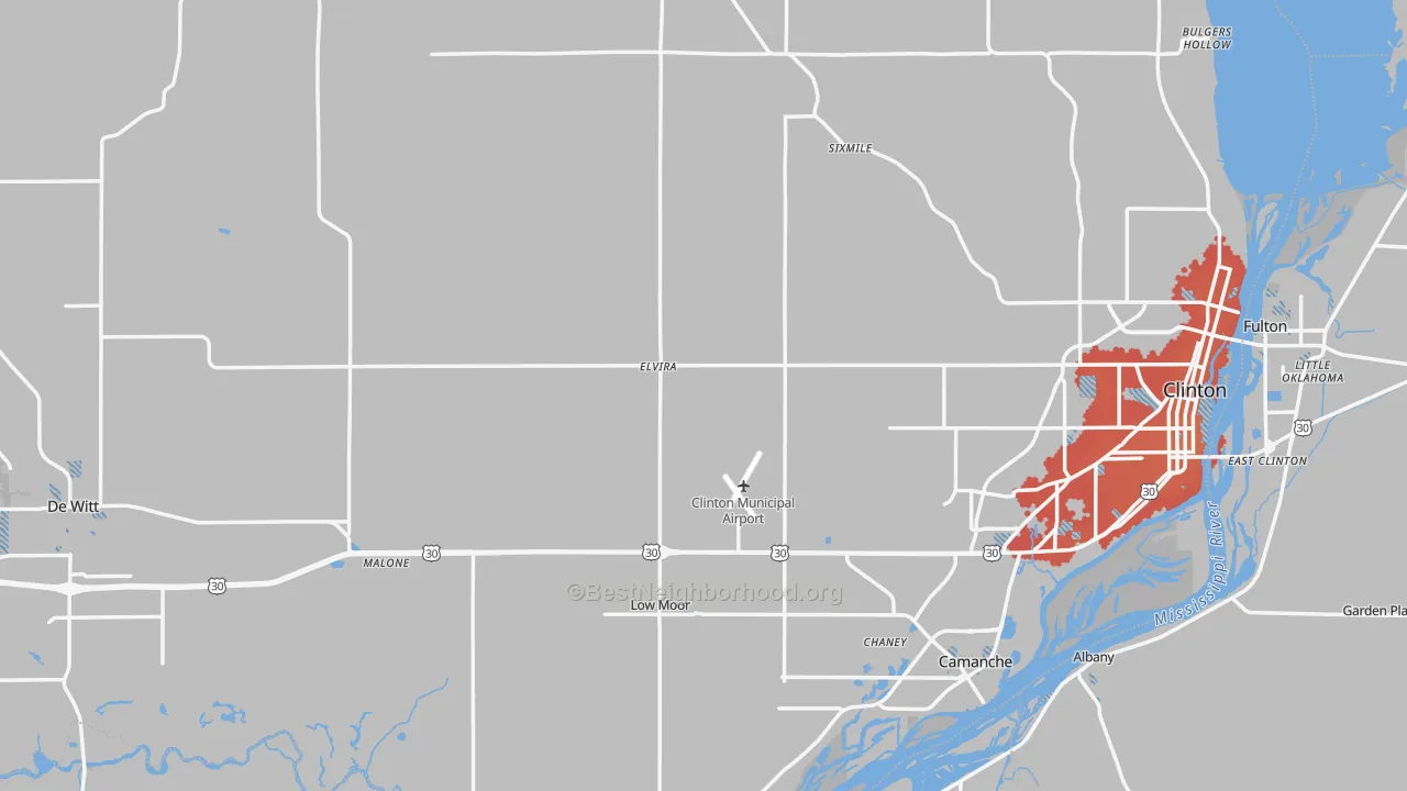 Transit Grade map of Clinton County, IA