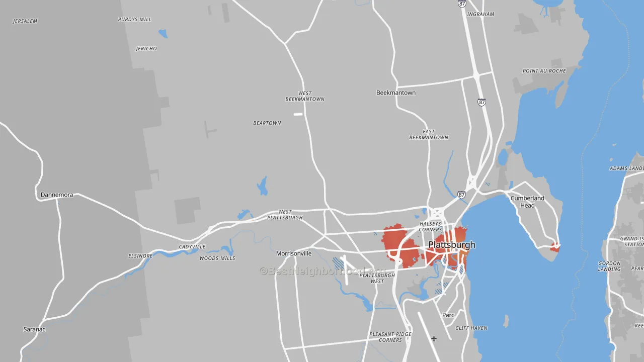 Transit Grade map of Clinton County, NY