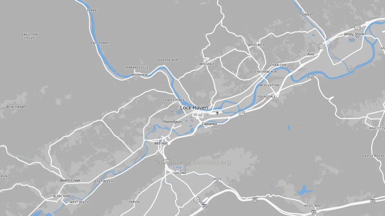 Transit Grade map of Clinton County, PA