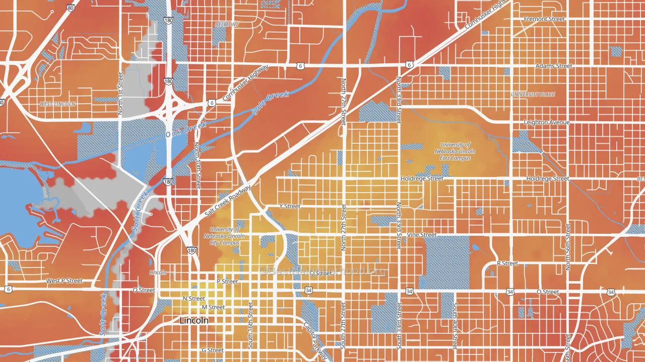 Transit Grade map of Clinton, Lincoln, NE