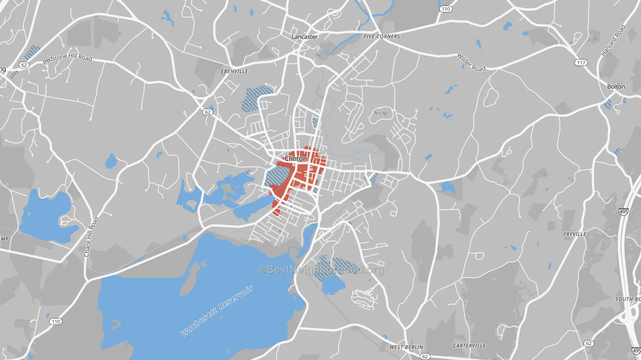 Transit Grade map of Clinton, MA