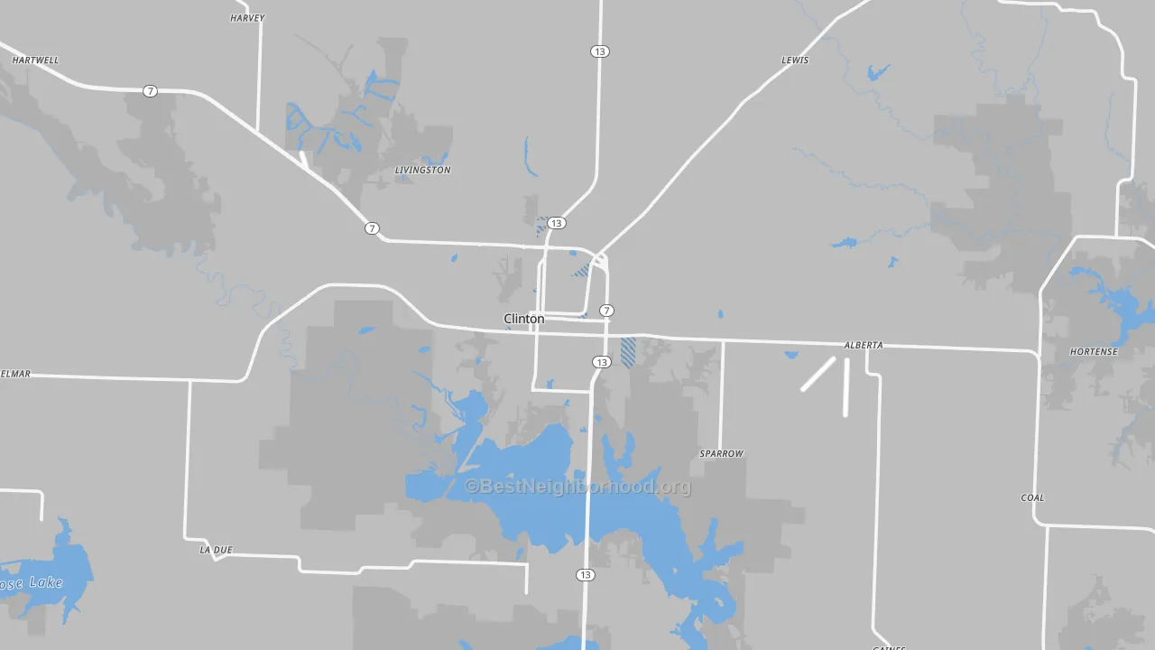 Transit Grade map of Clinton, MO