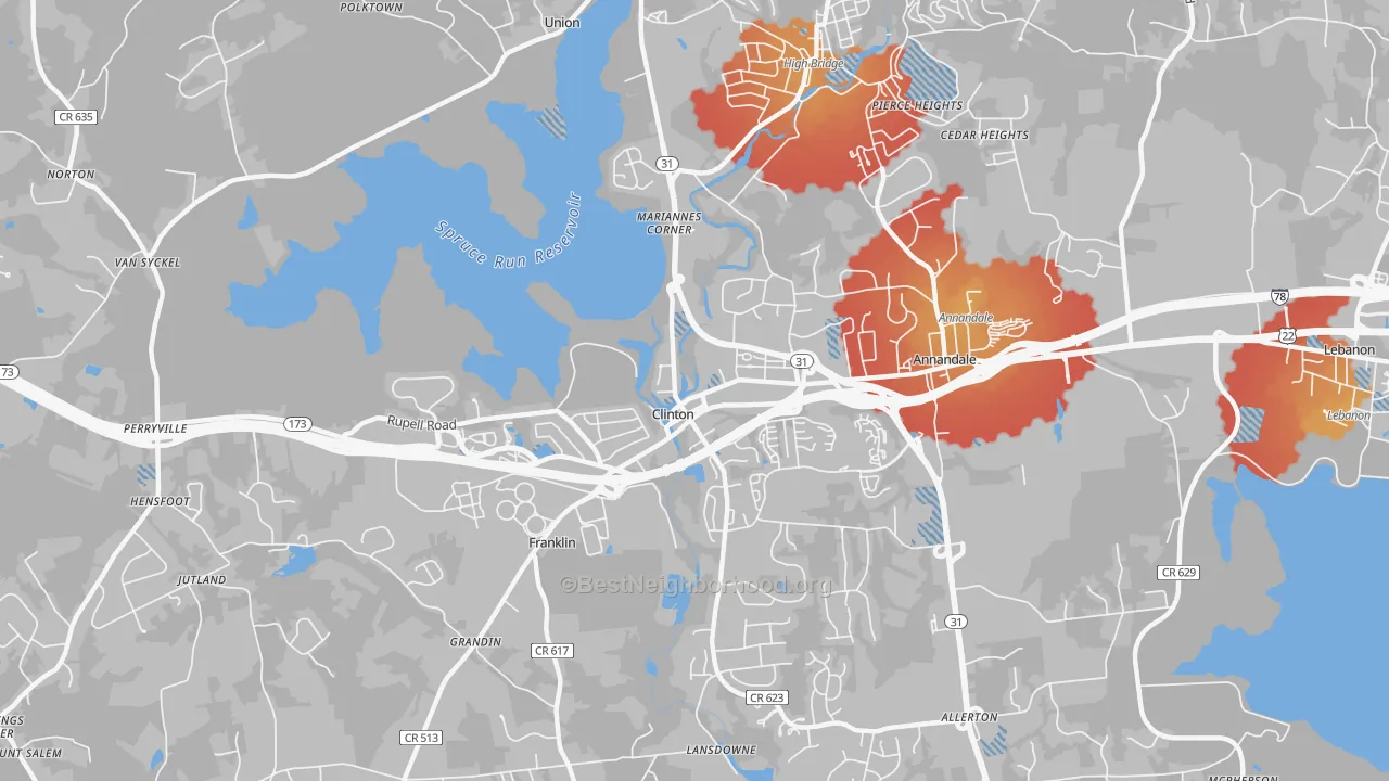Transit Grade map of Clinton, NJ