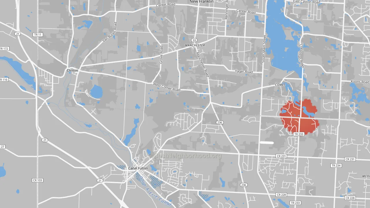 Transit Grade map of Clinton, OH