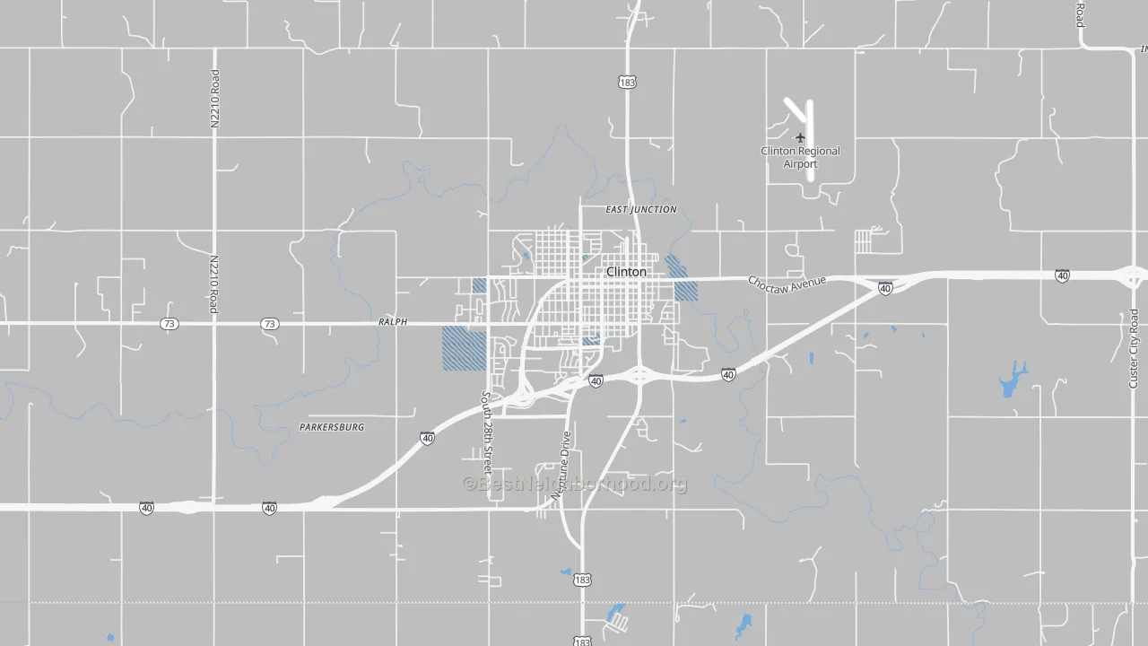 Transit Grade map of Clinton, OK