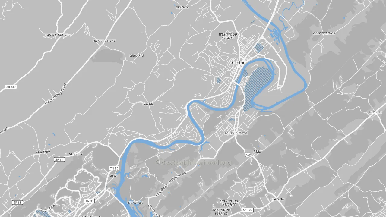 Transit Grade map of Clinton, TN