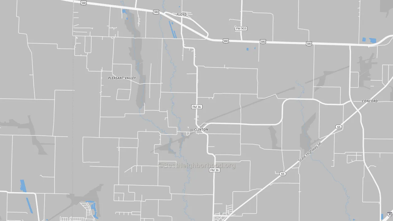 Transit Grade map of Clinton, TX