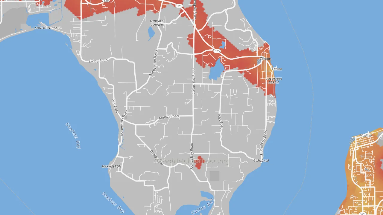 Transit Grade map of Clinton, WA