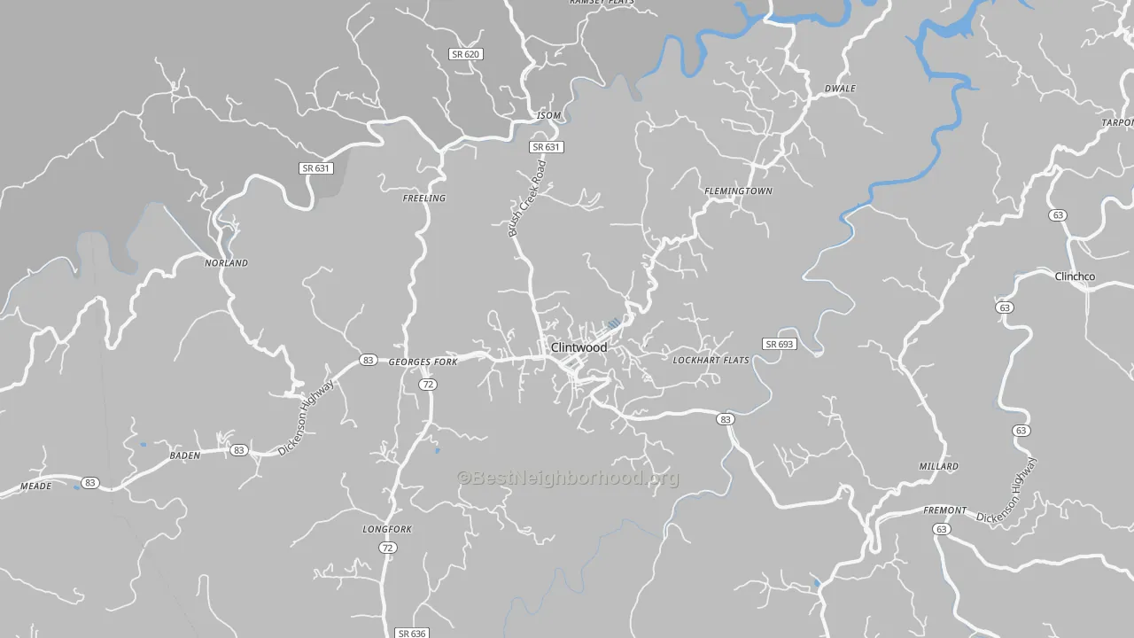 Transit Grade map of Clintwood, VA