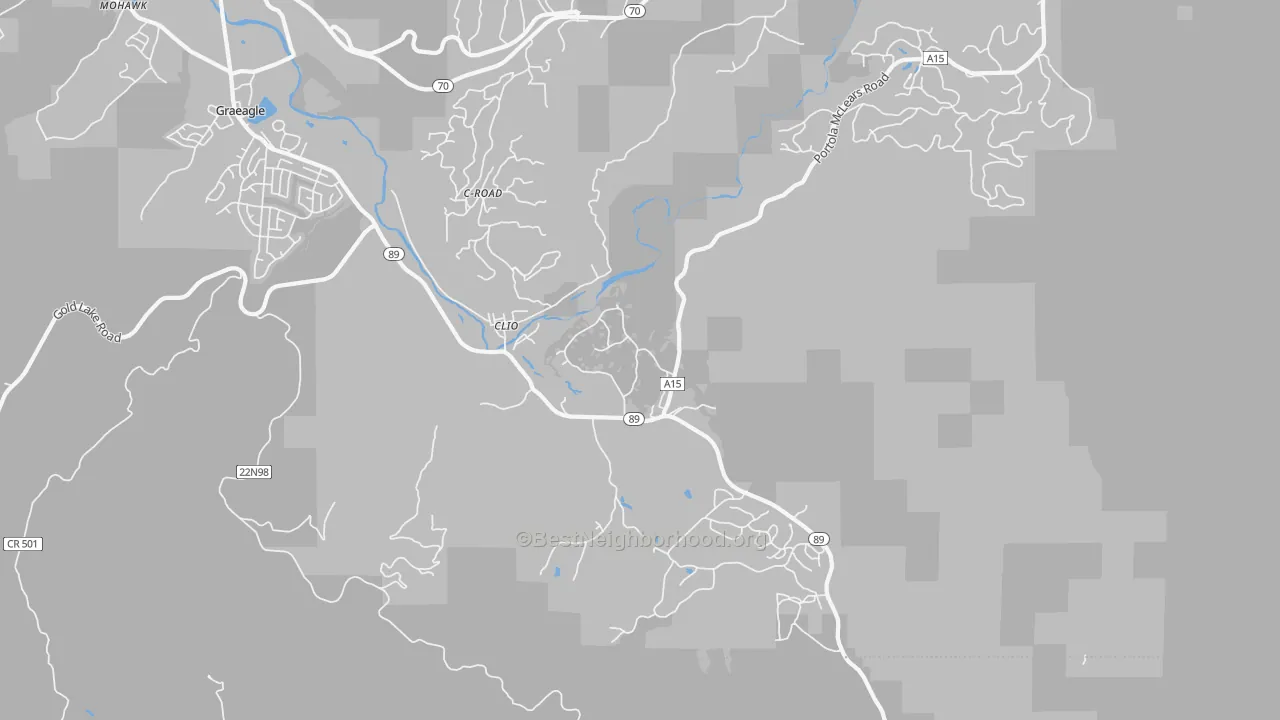 Transit Grade map of Clio, CA