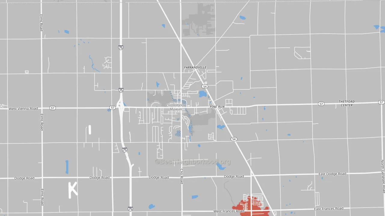 Transit Grade map of Clio, MI