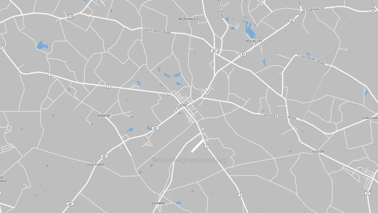 Transit Grade map of Clio, SC
