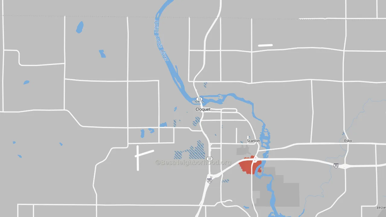 Transit Grade map of Cloquet, MN