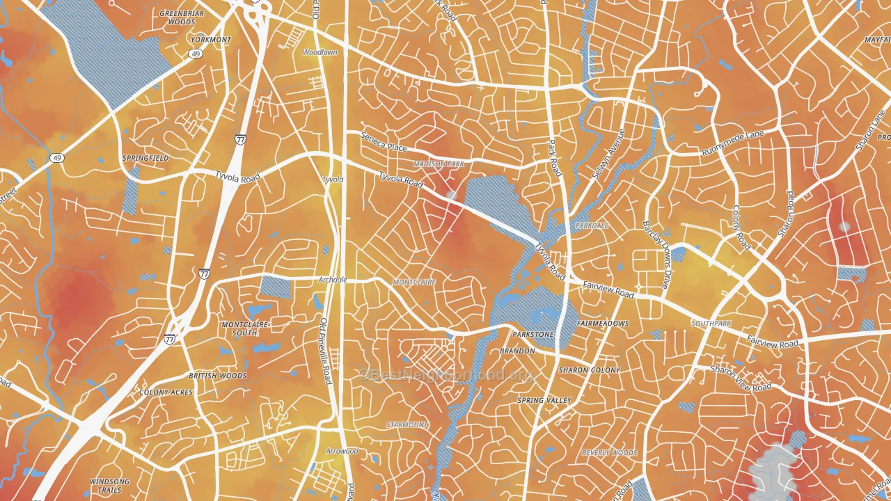 Transit Grade map of Closeburn-Glenkirk, Charlotte, NC