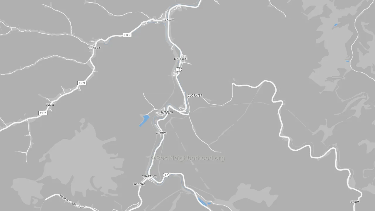 Transit Grade map of Clothier, WV