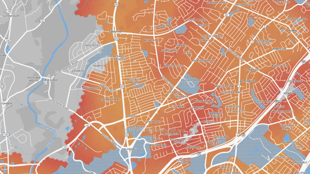 Transit Grade map of Cloutier Court, Wilmington, DE