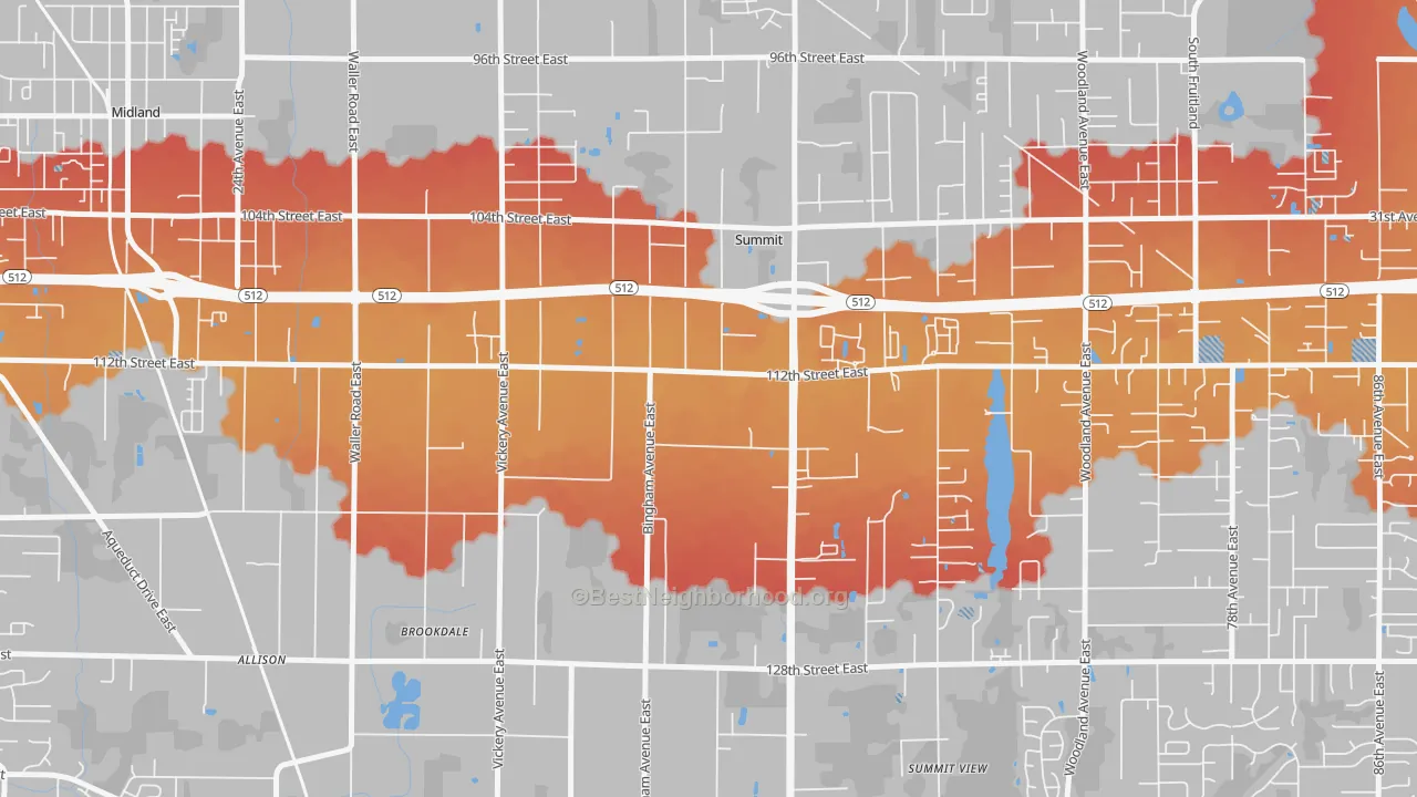 Transit Grade map of Clover Creek, WA