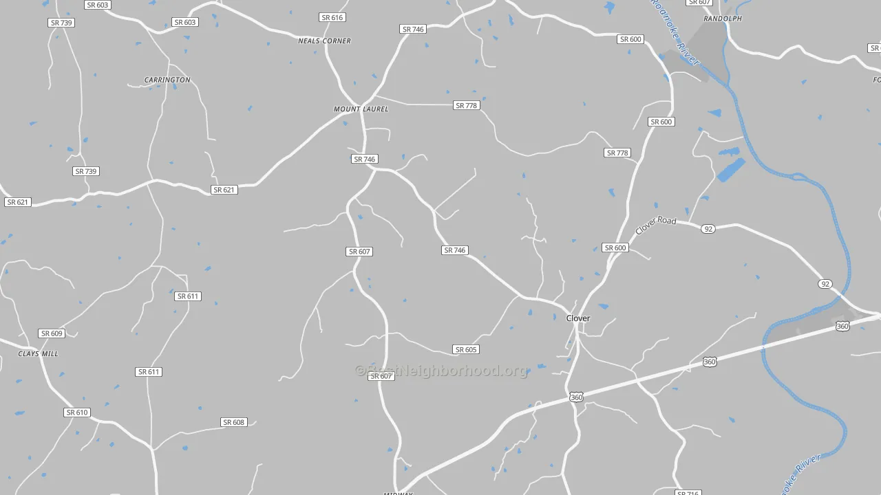 Transit Grade map of Clover, VA