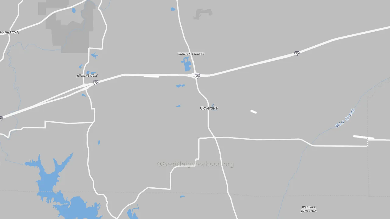 Transit Grade map of Cloverdale, IN