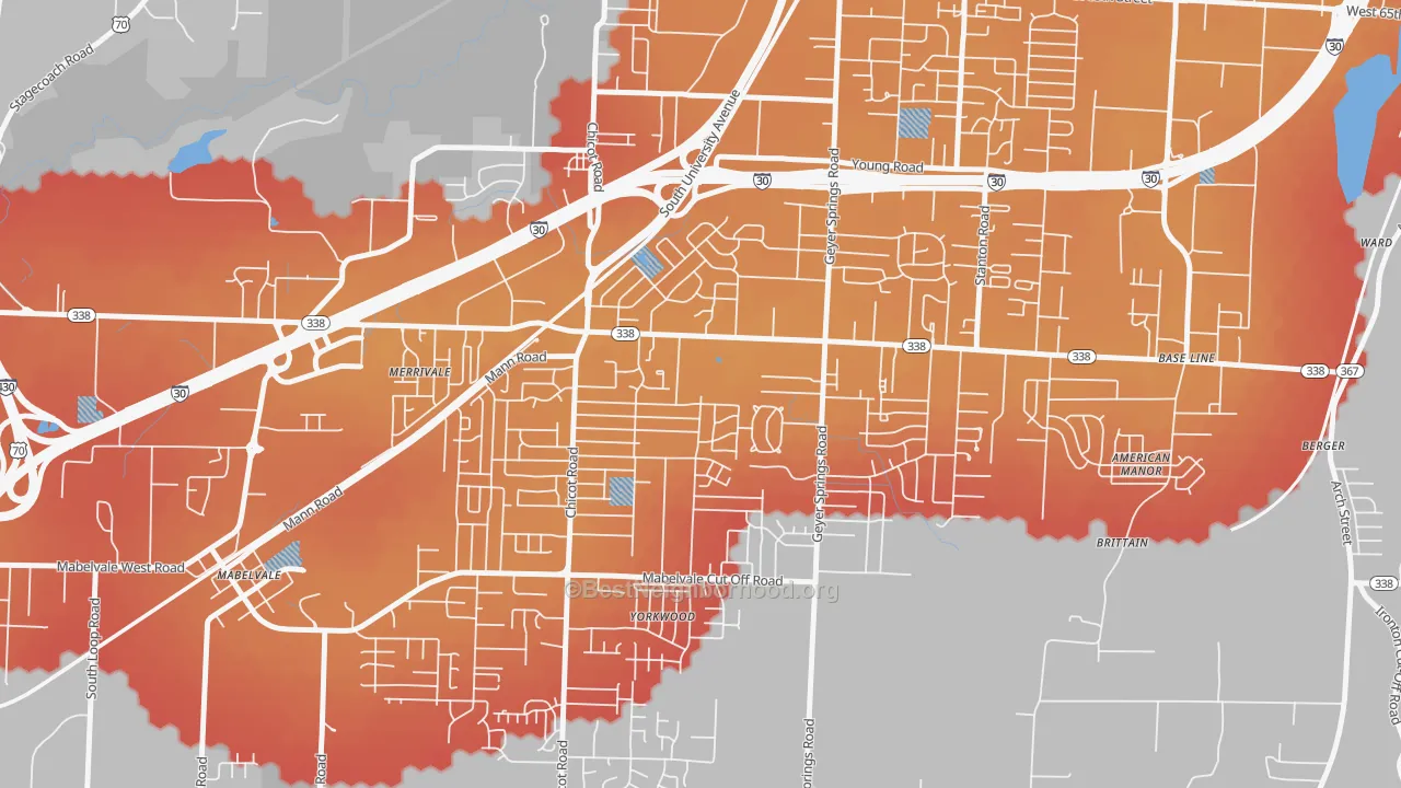 Transit Grade map of Cloverdale Watson, Little Rock, AR