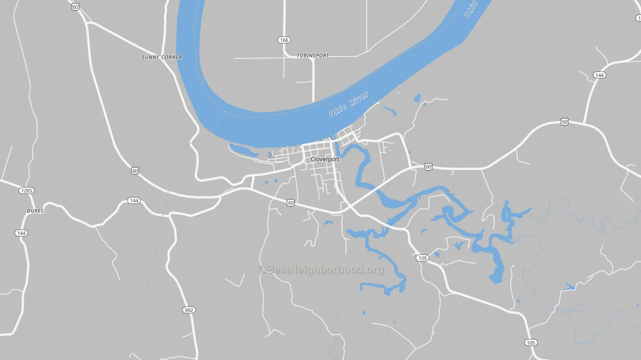 Transit Grade map of Cloverport, KY