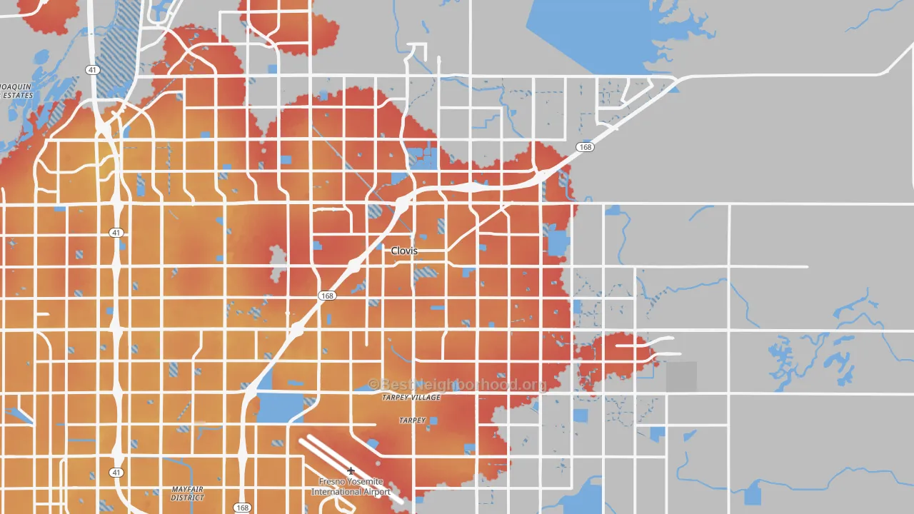 Transit Grade map of Clovis, CA