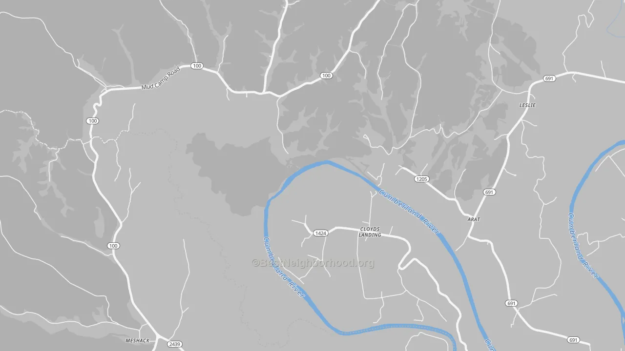 Transit Grade map of Cloyds Landing, KY