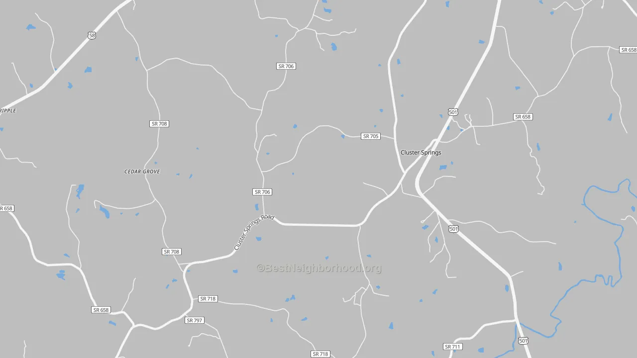 Transit Grade map of Cluster Springs, VA
