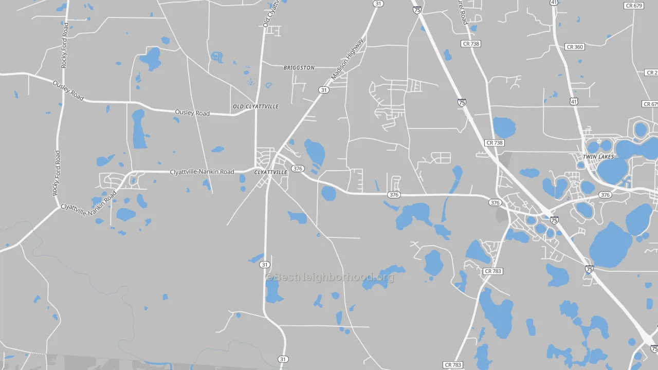 Transit Grade map of Clyattville, GA