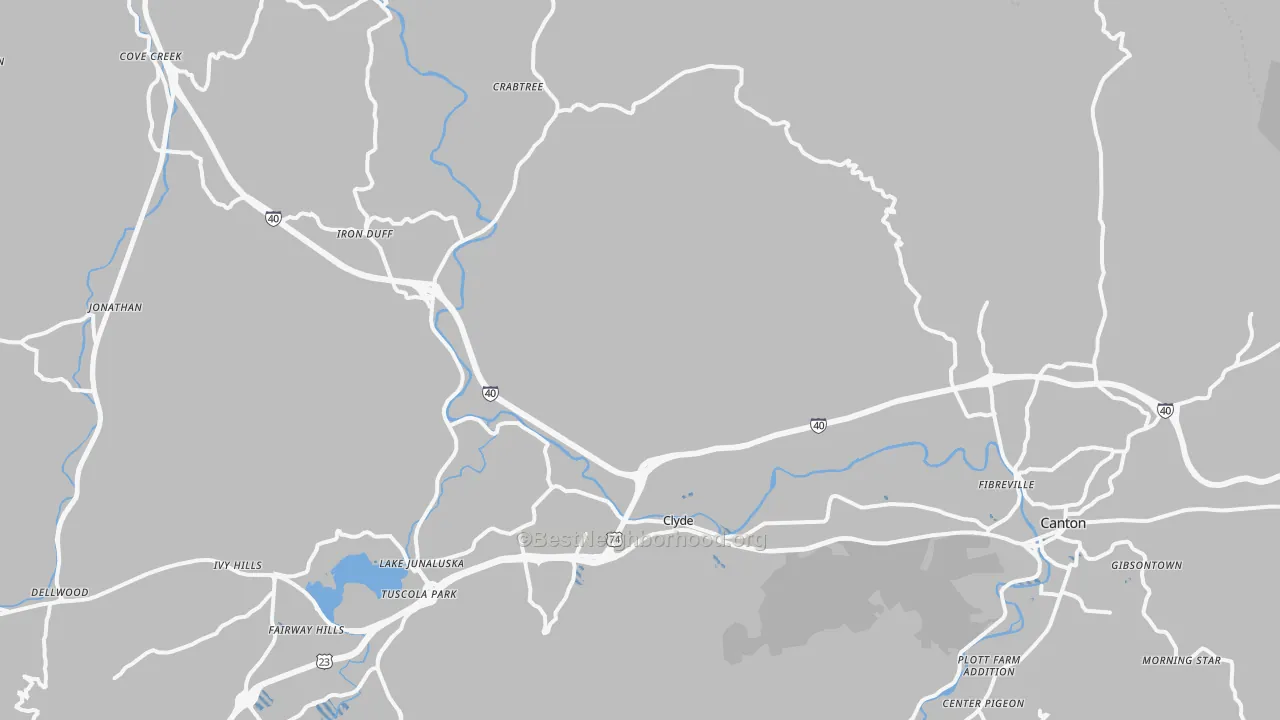 Transit Grade map of Clyde, NC