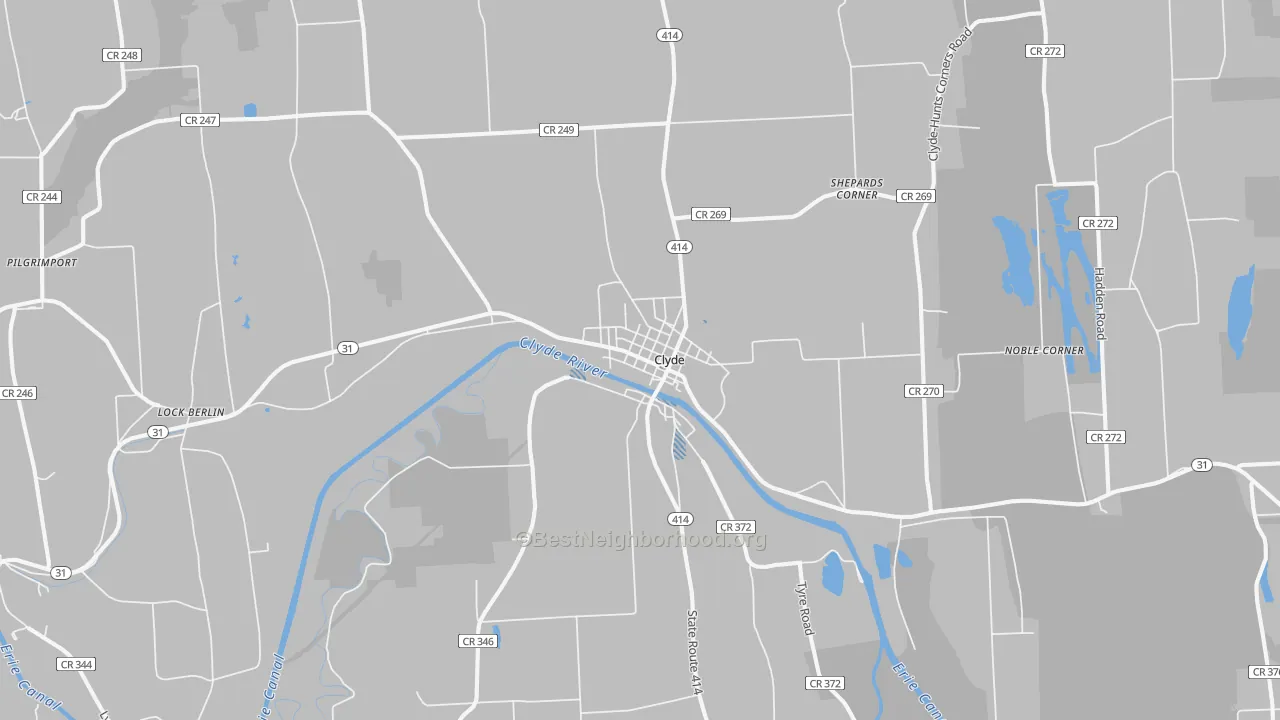 Transit Grade map of Clyde, NY