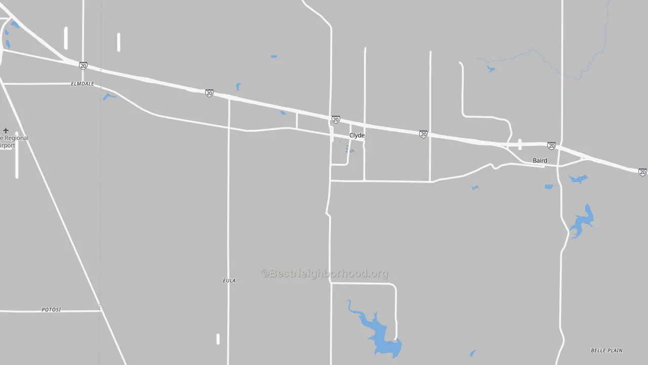 Transit Grade map of Clyde, TX