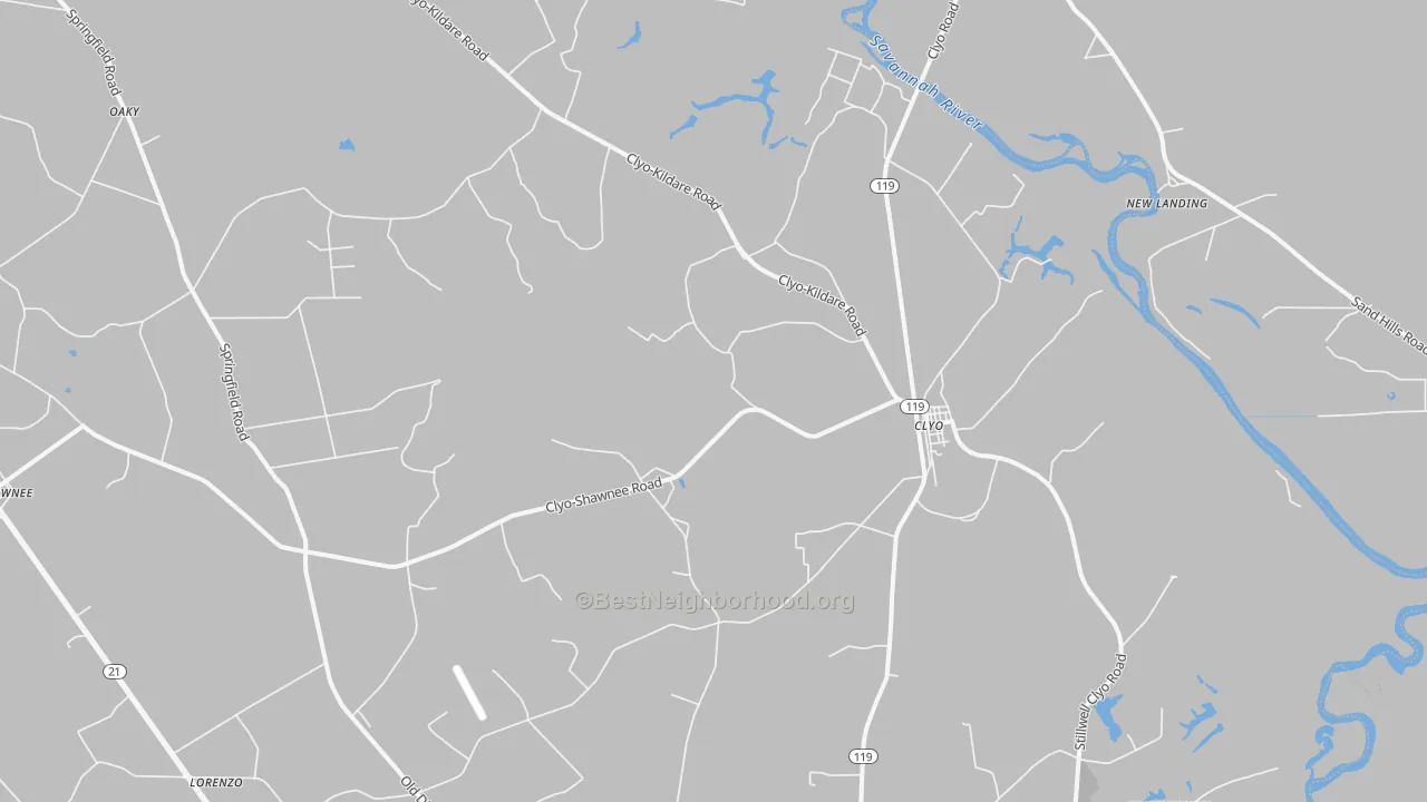 Transit Grade map of Clyo, GA