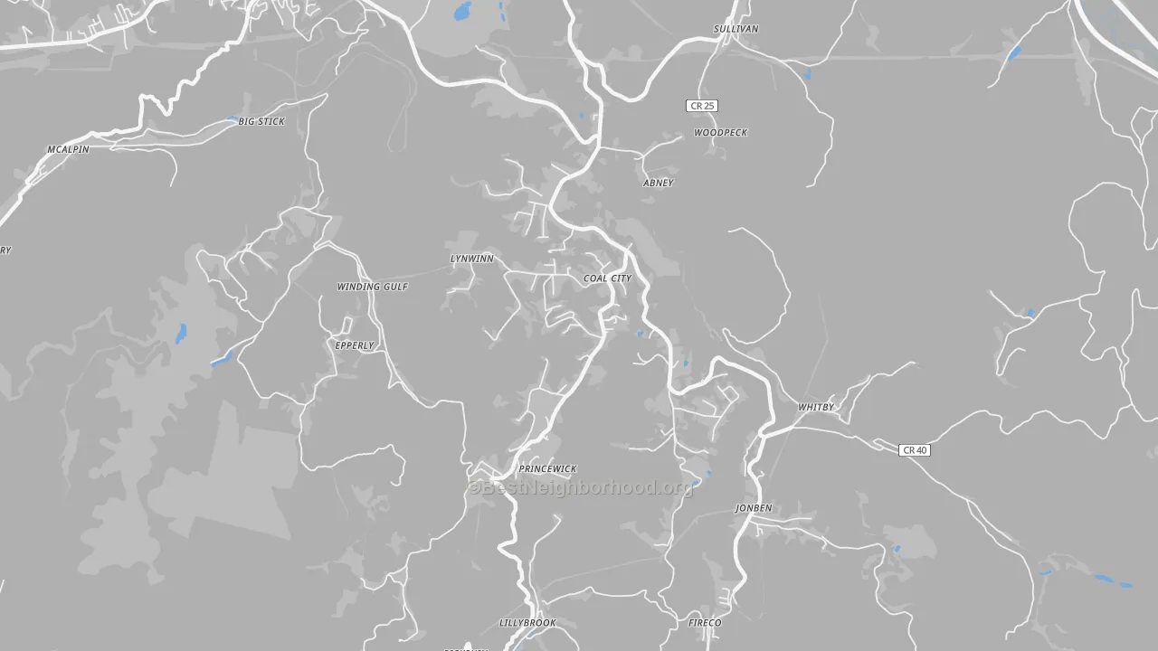 Transit Grade map of Coal City, WV