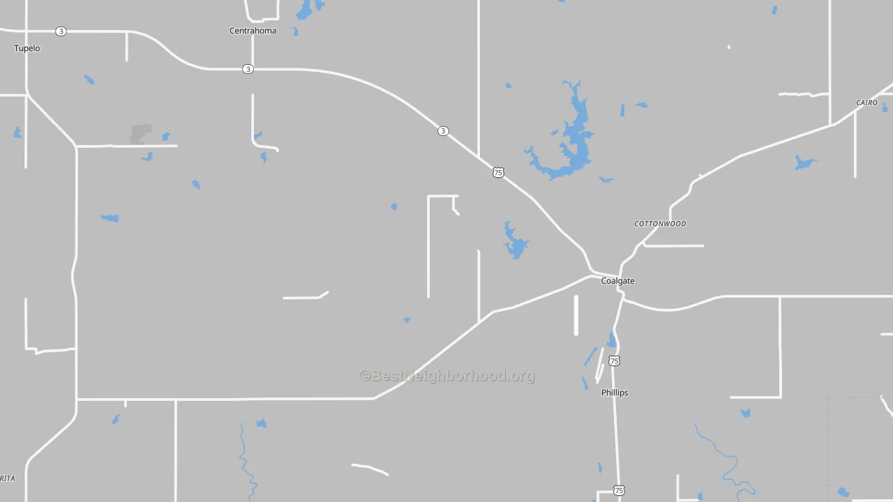 Transit Grade map of Coal County, OK