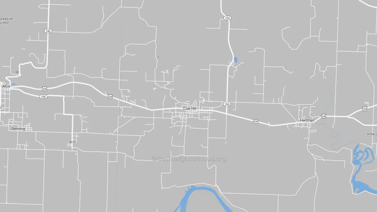 Transit Grade map of Coal Hill, AR