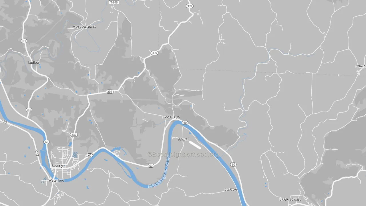 Transit Grade map of Coal Run, OH