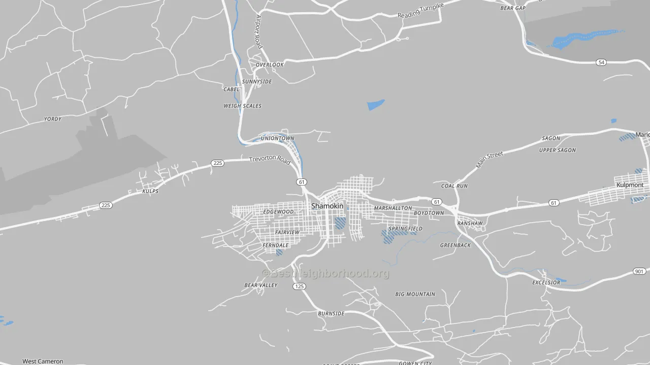 Transit Grade map of Coal Township, PA