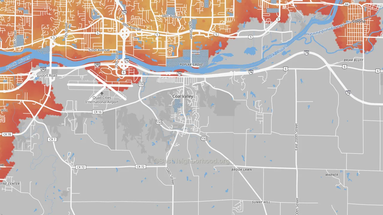 Transit Grade map of Coal Valley, IL