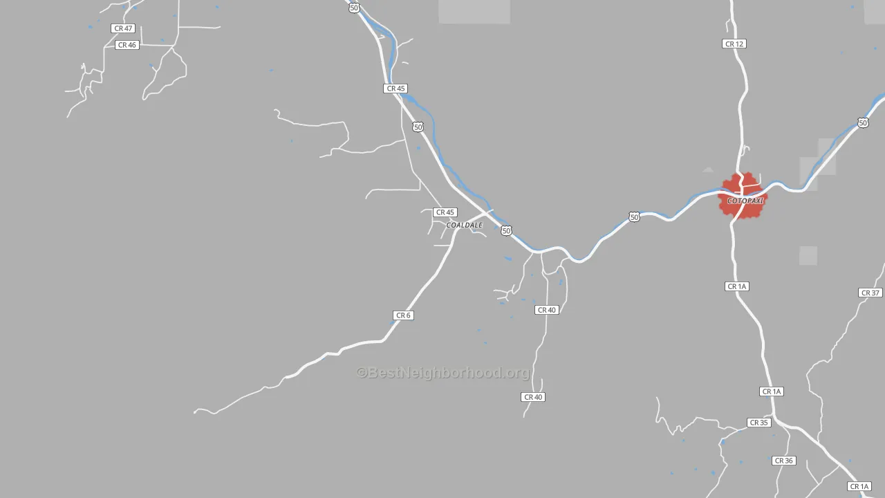 Transit Grade map of Coaldale, CO