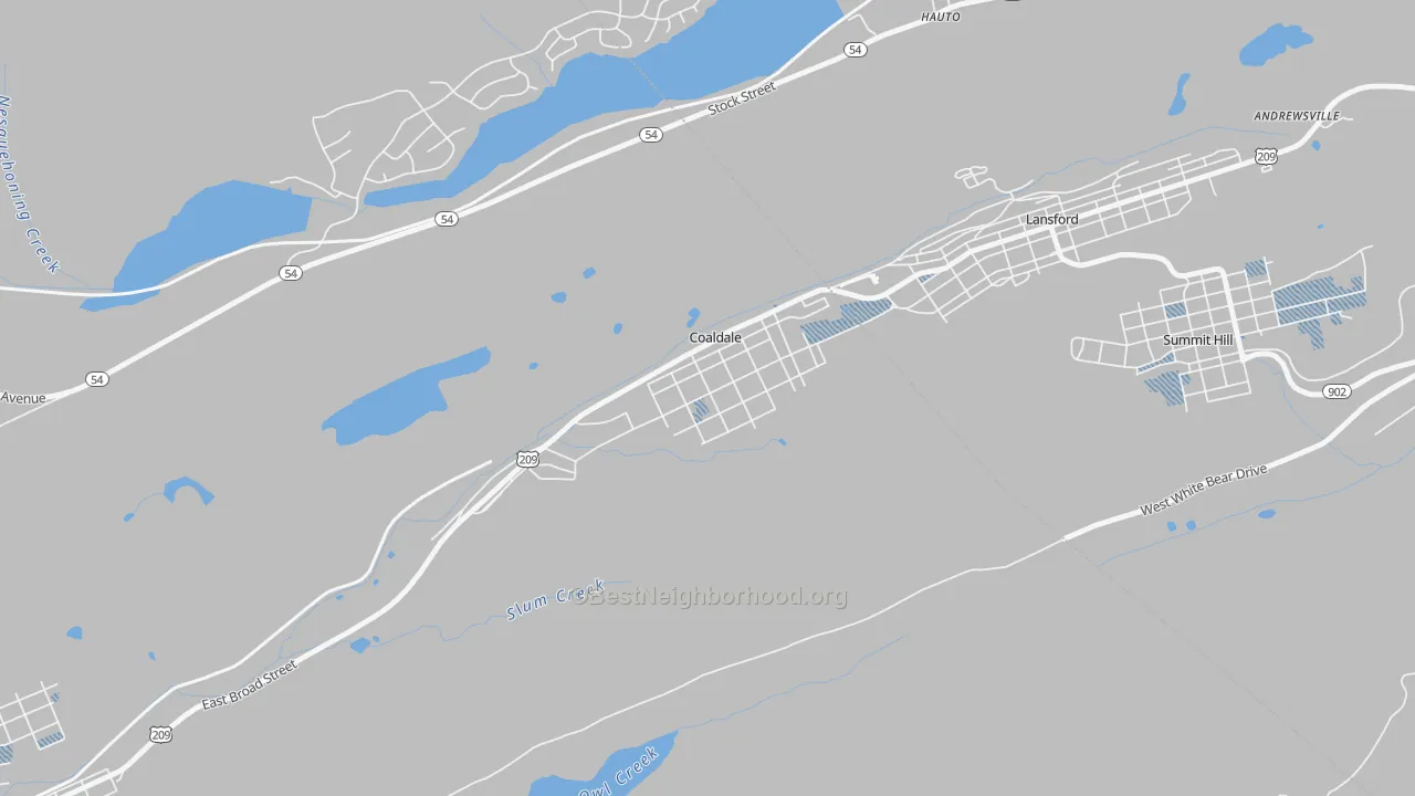 Transit Grade map of Coaldale, PA