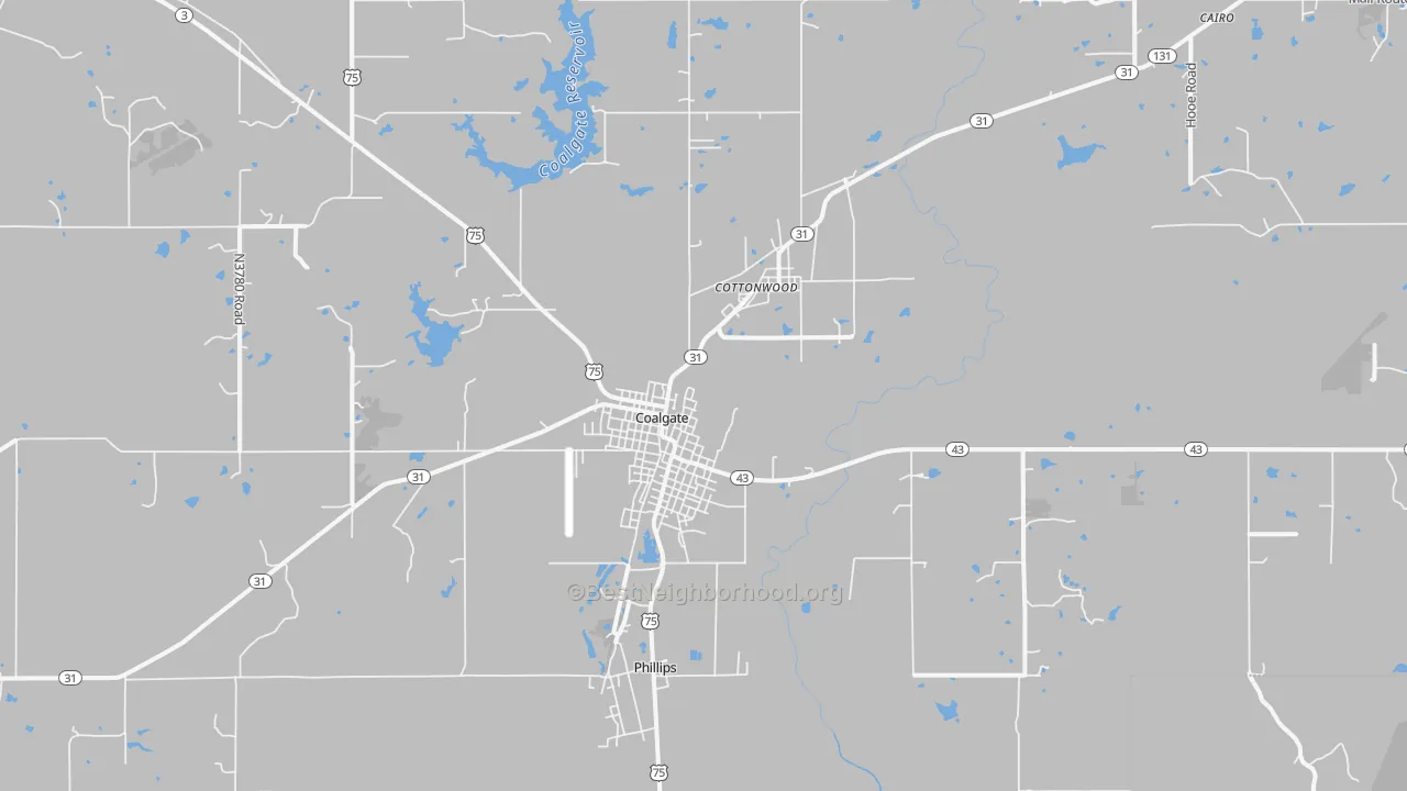 Transit Grade map of Coalgate, OK